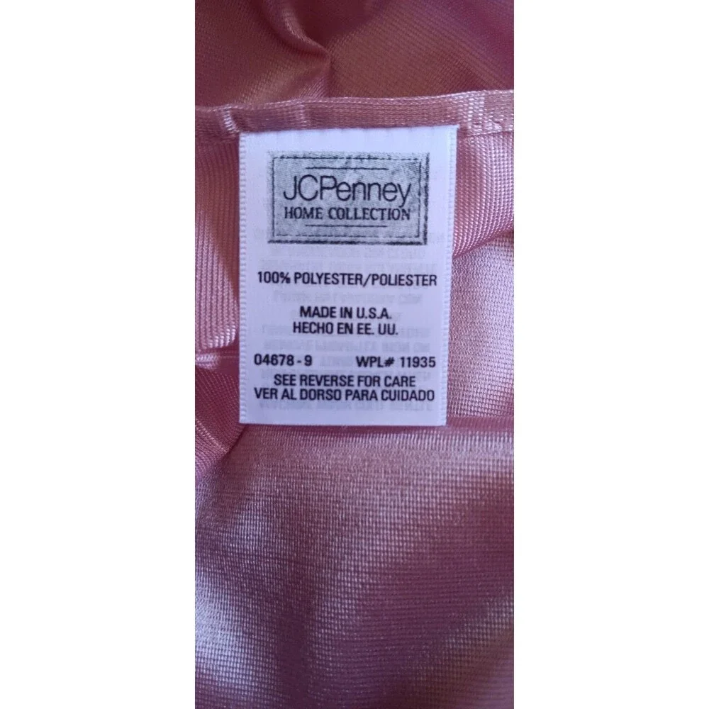 Vintage 70s JC Penney Home Queen Pink Satin Ruffle Bed Skirt + 1 Pillow Sham